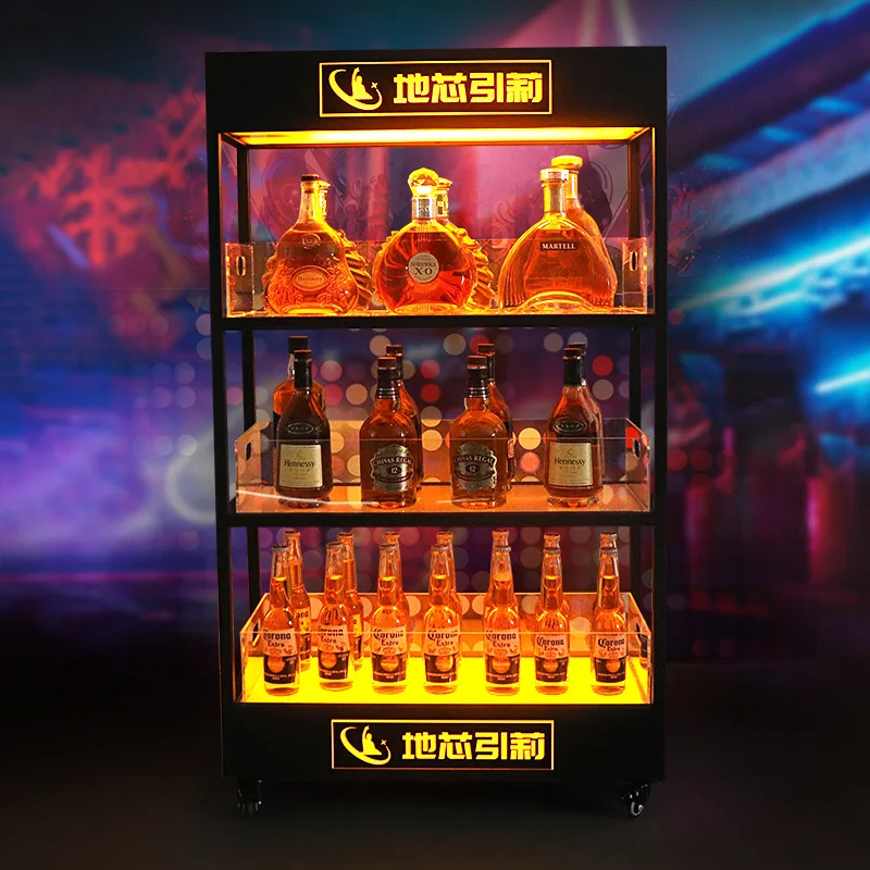 Bar à vin lumineux à trois niv - Wine Beer Rack avis et prix